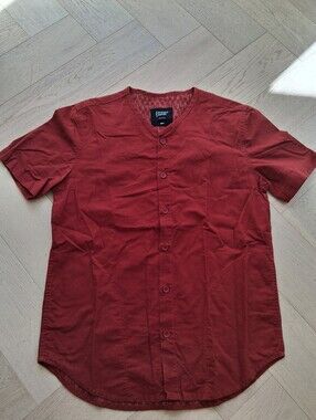 Illustrated Example Short Sleeve Collarless Shirt. Made In Canada